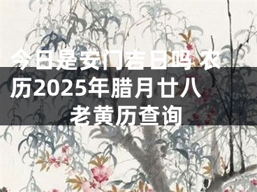 今日是安门吉日吗 农历2025年腊月廿八老黄历查询
