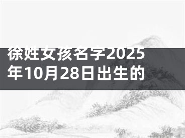 徐姓女孩名字2025年10月28日出生的