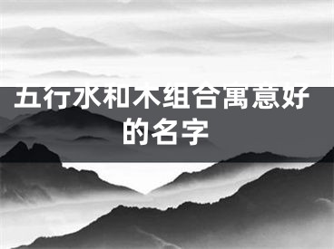 五行水和木组合寓意好的名字