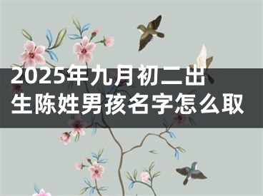2025年九月初二出生陈姓男孩名字怎么取