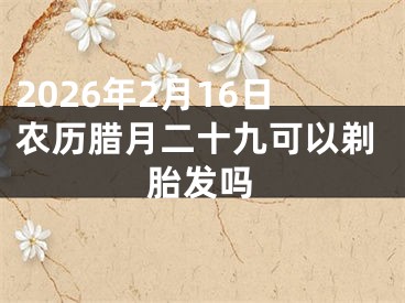 2026年2月16日农历腊月二十九可以剃胎发吗