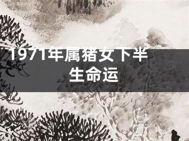 1971年属猪女下半生命运