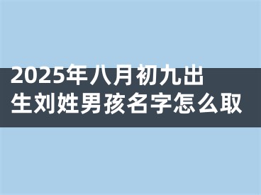 2025年八月初九出生刘姓男孩名字怎么取