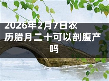 2026年2月7日农历腊月二十可以剖腹产吗