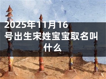 2025年11月16号出生宋姓宝宝取名叫什么