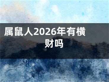 属鼠人2026年有横财吗
