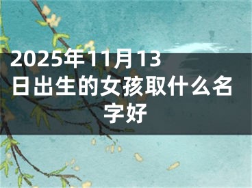 2025年11月13日出生的女孩取什么名字好