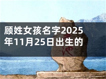 顾姓女孩名字2025年11月25日出生的