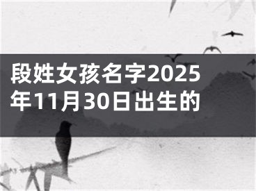 段姓女孩名字2025年11月30日出生的