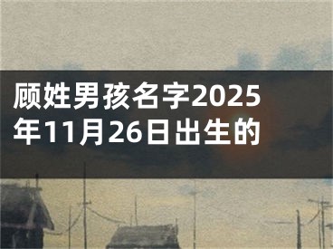 顾姓男孩名字2025年11月26日出生的