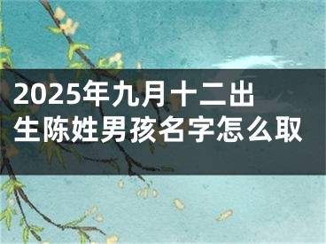 2025年九月十二出生陈姓男孩名字怎么取