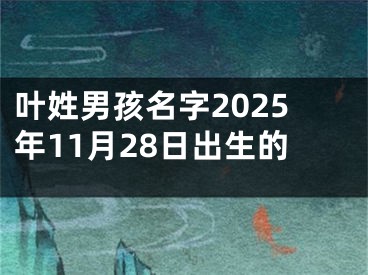 叶姓男孩名字2025年11月28日出生的