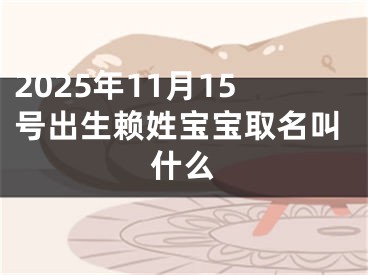 2025年11月15号出生赖姓宝宝取名叫什么