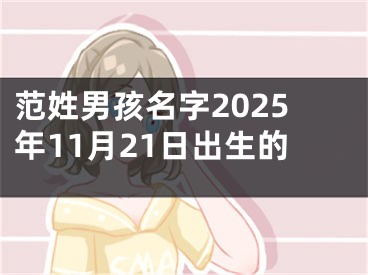 范姓男孩名字2025年11月21日出生的