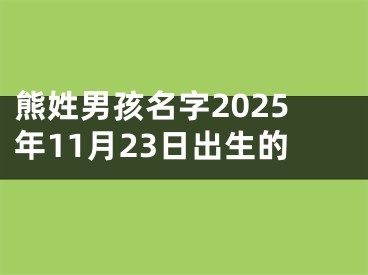 熊姓男孩名字2025年11月23日出生的
