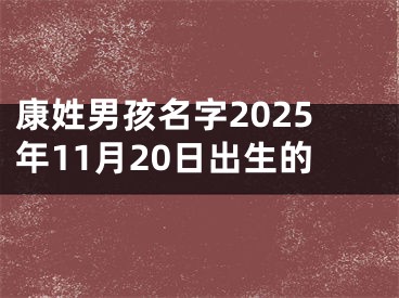 康姓男孩名字2025年11月20日出生的