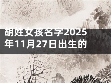 胡姓女孩名字2025年11月27日出生的