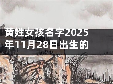 黄姓女孩名字2025年11月28日出生的