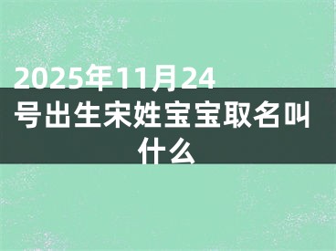 2025年11月24号出生宋姓宝宝取名叫什么