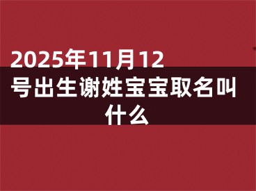 2025年11月12号出生谢姓宝宝取名叫什么