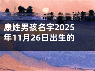 康姓男孩名字2025年11月26日出生的