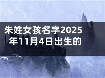 朱姓女孩名字2025年11月4日出生的
