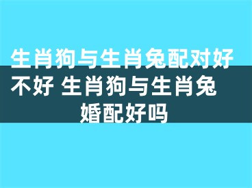 生肖狗与生肖兔配对好不好 生肖狗与生肖兔婚配好吗