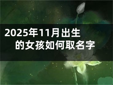 2025年11月出生的女孩如何取名字