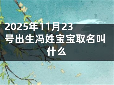2025年11月23号出生冯姓宝宝取名叫什么