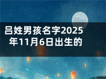 吕姓男孩名字2025年11月6日出生的