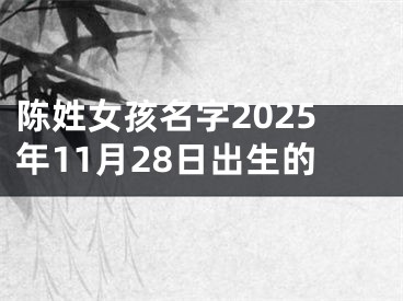 陈姓女孩名字2025年11月28日出生的