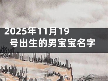 2025年11月19号出生的男宝宝名字