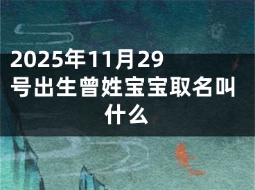 2025年11月29号出生曾姓宝宝取名叫什么