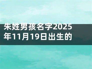 朱姓男孩名字2025年11月19日出生的