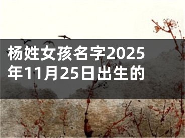 杨姓女孩名字2025年11月25日出生的