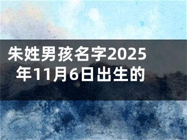 朱姓男孩名字2025年11月6日出生的