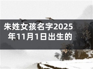 朱姓女孩名字2025年11月1日出生的