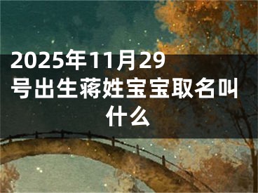 2025年11月29号出生蒋姓宝宝取名叫什么