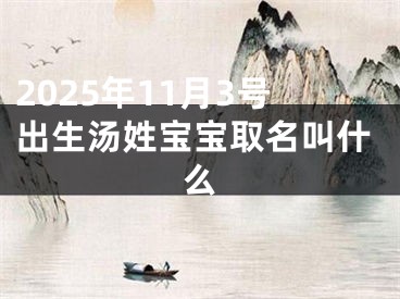 2025年11月3号出生汤姓宝宝取名叫什么