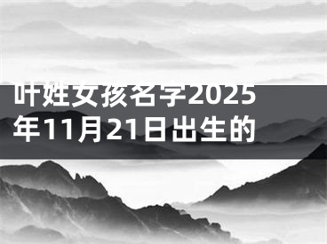 叶姓女孩名字2025年11月21日出生的