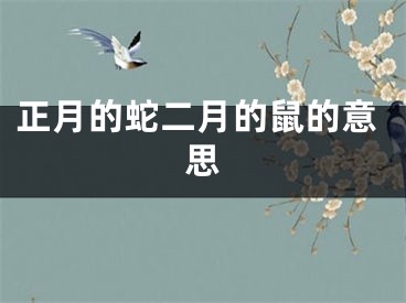 正月的蛇二月的鼠的意思