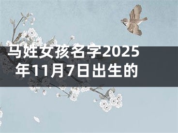 马姓女孩名字2025年11月7日出生的