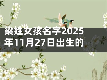 梁姓女孩名字2025年11月27日出生的