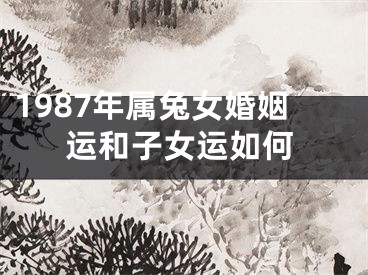 1987年属兔女婚姻运和子女运如何