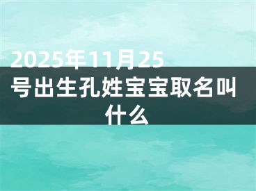 2025年11月25号出生孔姓宝宝取名叫什么