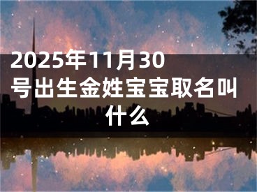 2025年11月30号出生金姓宝宝取名叫什么