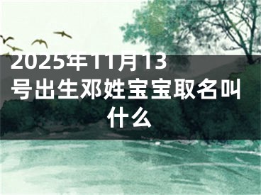 2025年11月13号出生邓姓宝宝取名叫什么