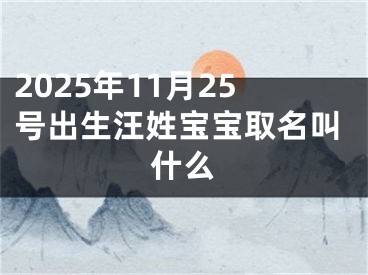 2025年11月25号出生汪姓宝宝取名叫什么