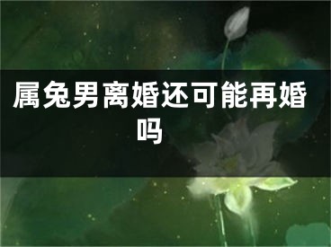 属兔男离婚还可能再婚吗 