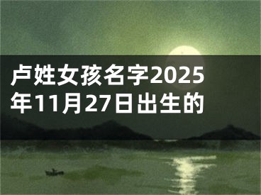 卢姓女孩名字2025年11月27日出生的